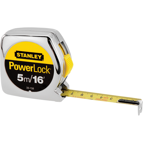 Ruban &agrave; mesurer PowerLock, 1"/ x 16', Marques de goujon 16th Milimeters M & M Nord Ouest Inc