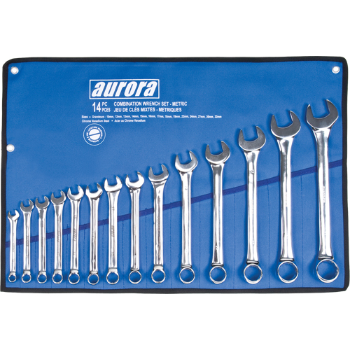 Wrench Set, Combination, 14 Pieces, Metric M & M Nord Ouest Inc