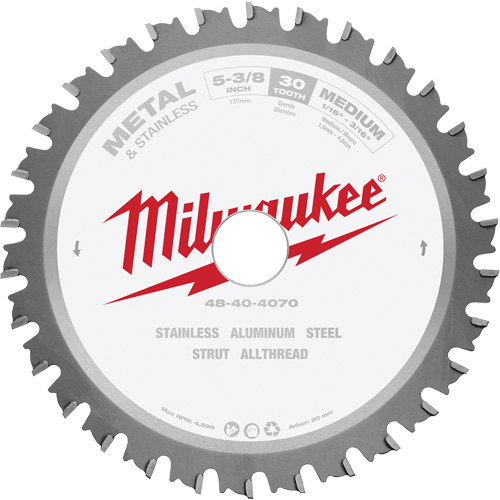 Lame de scie circulaire MetalTech, 5-3/8", 30 dents, Pour M&eacute;tal M & M Nord Ouest Inc