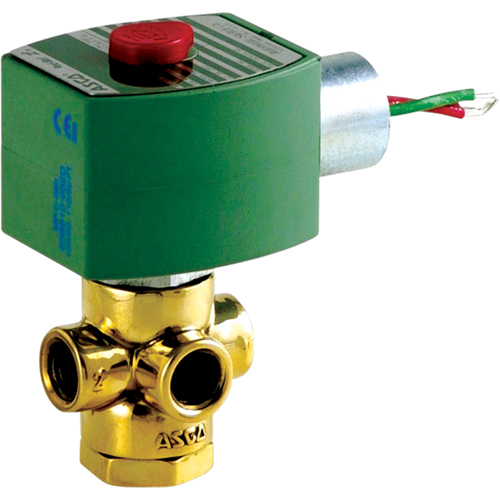 3-Way Direct Acting Universal Solenoid Valves, 1/4" Pipe, 50 psi M & M Nord Ouest Inc