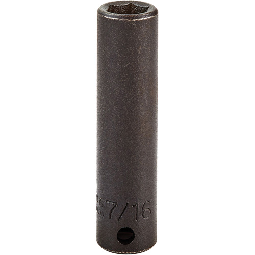 Socket, Impact, 7/16", 3/8" Drive, 6 Points, Deep M & M Nord Ouest Inc