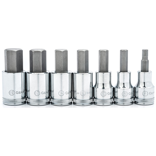 Jeu de douilles &agrave; embout m&eacute;triques, Hexagonale, Prise 1/2", 7 mr M & M Nord Ouest Inc