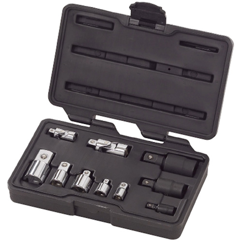 Jeu de douilles &agrave; joints et d'adaptateurs de douilles universelles 1/4", 3/8" et 1/2" &agrave; 10 pi&egrave;ces M & M Nord Ouest Inc