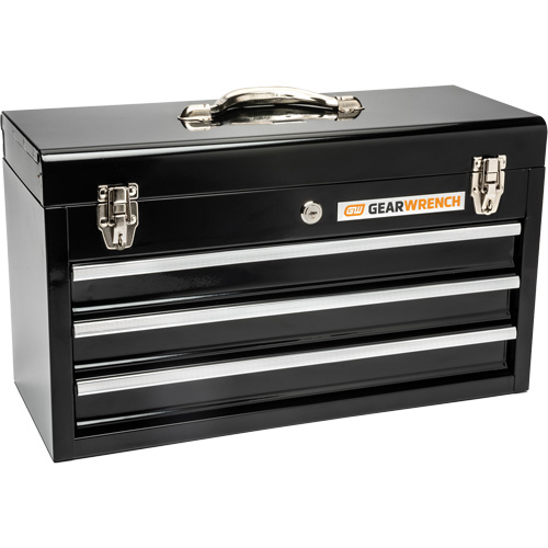 Portable Tool Box, 20" W, 3 Drawers, Black M & M Nord Ouest Inc