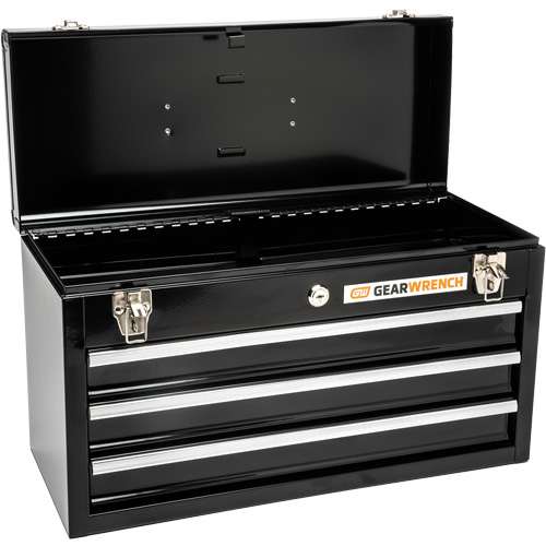 Portable Tool Box, 20" W, 3 Drawers, Black M & M Nord Ouest Inc