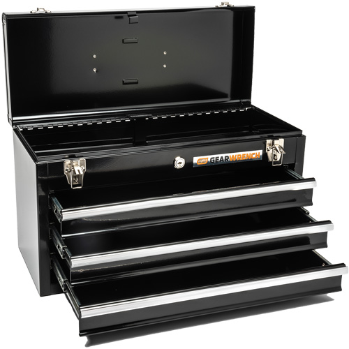 Portable Tool Box, 20" W, 3 Drawers, Black M & M Nord Ouest Inc