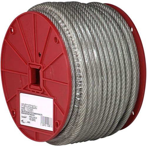 Wire Cable, 250' (76.2 m) x 3/16", 840 lbs. (0.42 tons), Vinyl Coated M & M Nord Ouest Inc