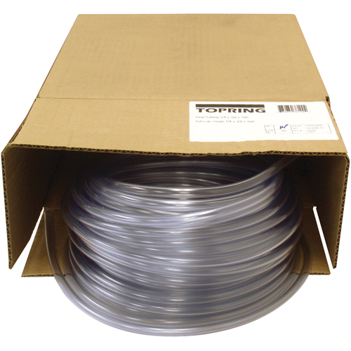 Tubing, Air/Water, 0.375" OD x 100' L, PVC, Clear, 55 PSI @ 20°C M & M Nord Ouest Inc