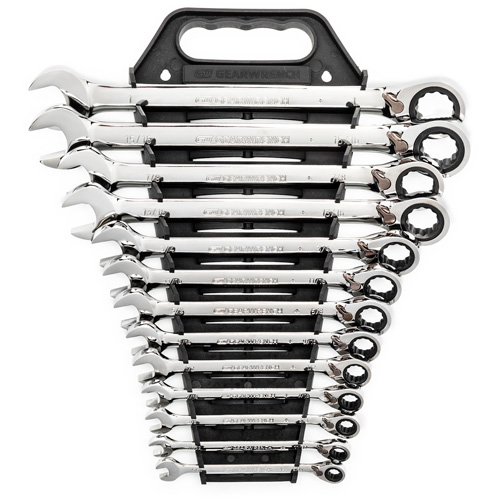 72-Tooth 12 Point Reversible Ratcheting SAE Wrench Set, Combination, 13 Pieces, Imperial M & M Nord Ouest Inc
