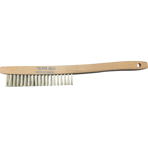 Brosses de nettoyage &agrave; manche recourb&eacute;, Acier inoxydable, 4 x 19 rangs de fils, Longueur 14" M & M Nord Ouest Inc
