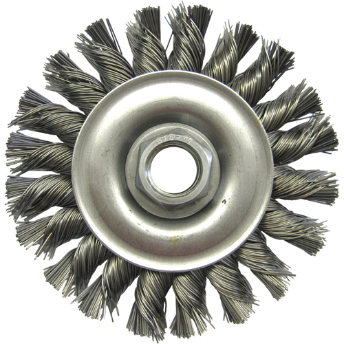 Brosses m&eacute;talliques &agrave; touret, Dia. 4", Fils 0,02", Arbre 5/8"-11, Acier M & M Nord Ouest Inc