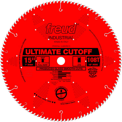 TCS Industrial Saw Blade - Crosscut & Finishing, 15", 108 Teeth, Wood Use M & M Nord Ouest Inc