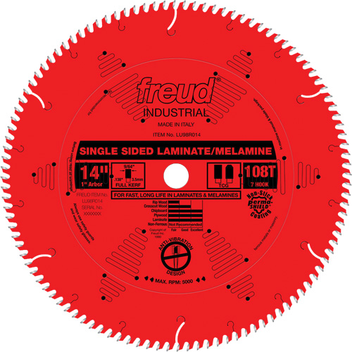 TCS Industrial Saw Blade - Chipboard, 14", 108 Teeth, Laminate Use M & M Nord Ouest Inc
