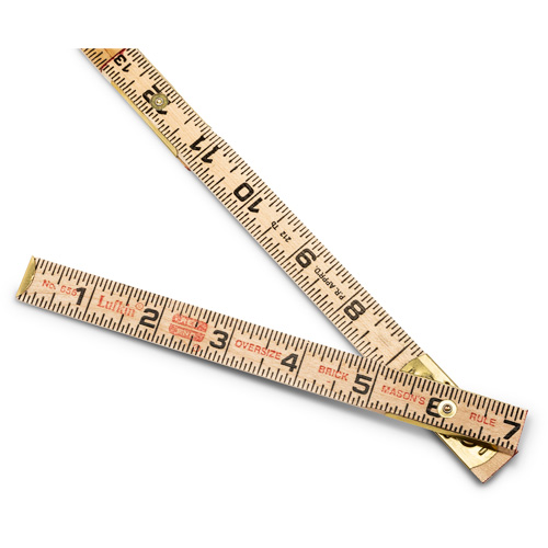 R&egrave;gle de maçon surdimensionn&eacute; Red End, 6' lo, Bois, Graduations de 1/16" M & M Nord Ouest Inc