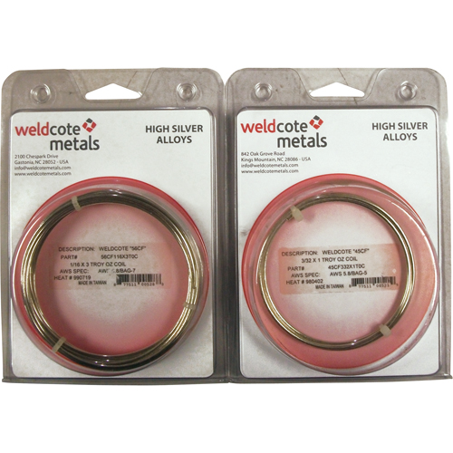 Alliages de brasage &agrave; haute teneur en argent M & M Nord Ouest Inc