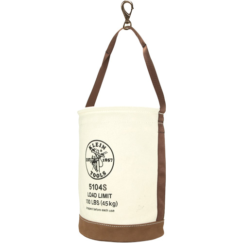 Sceau &agrave; fond en cuir, 17" h, Toile, Blanc M & M Nord Ouest Inc