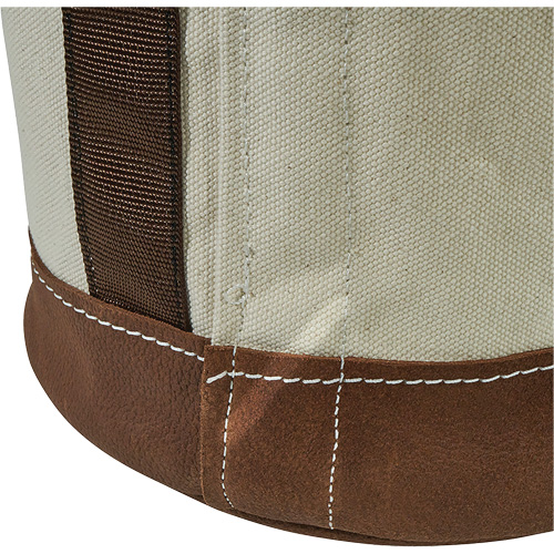 Sceau &agrave; fond en cuir, 17" h, Toile, Blanc M & M Nord Ouest Inc
