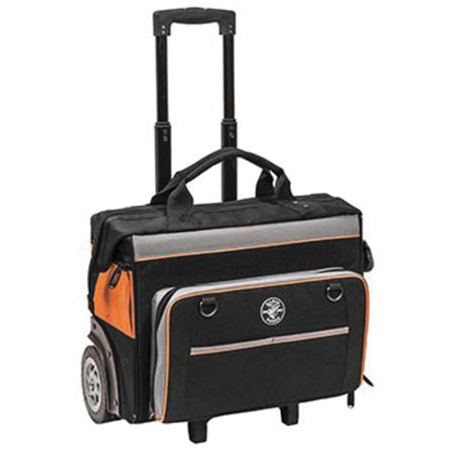 Tradesman Pro Rolling Tool Bag, Ballistic Polyester, 24 Pockets, Black/Orange M & M Nord Ouest Inc