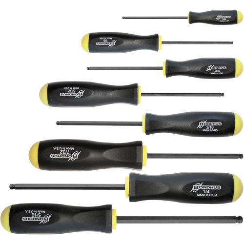 Ball Driver Screwdriver Sets - SAE, 8 Pcs. M & M Nord Ouest Inc