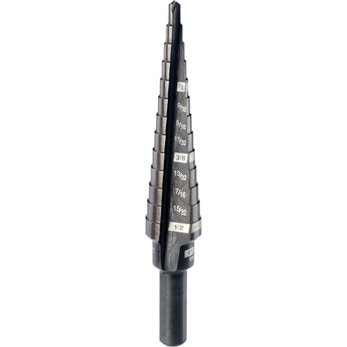 Foret &eacute;tag&eacute; no 1, 1/8" - 1/2", Incr&eacute;ments de 1/32", Acier rapide M & M Nord Ouest Inc