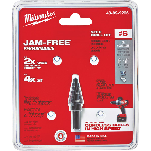 Foret &eacute;tag&eacute; no 6, 3/8" - 1/2", Incr&eacute;ments de 1/16", Acier rapide M & M Nord Ouest Inc