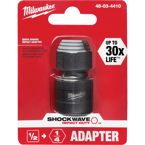 Adaptateur de douille carr&eacute;e &agrave; hexagonale pour tournevis &agrave; percussion Shockwave, Chocs, Prise 1/4", Douille 1/2", 1,875" lo M & M Nord Ouest Inc