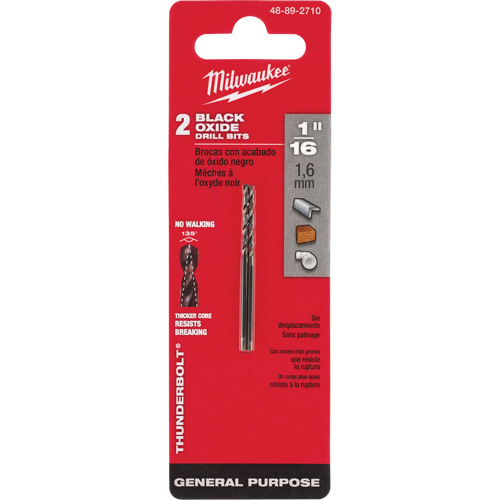 Thunderbolt&reg; Jobber Drill Bit, High Speed Steel, 1/16", 1-7/8" L, 7/8" Flute, 135° Point Angle M & M Nord Ouest Inc