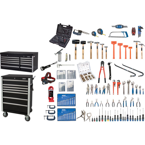 Ensemble d'outils ultime avec coffre en acier et chariot, 358 morcea M & M Nord Ouest Inc