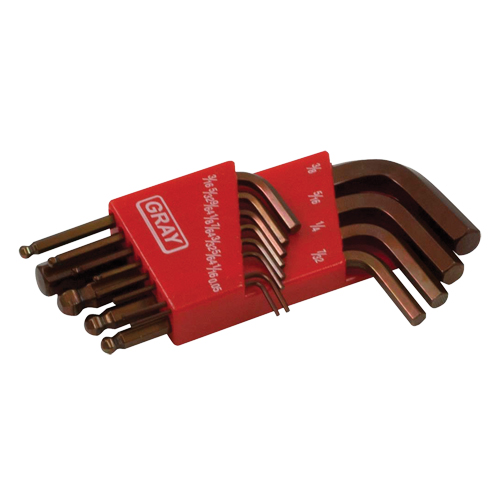 Short Ball End Hex Key Set, 13 Pcs., Imperial M & M Nord Ouest Inc