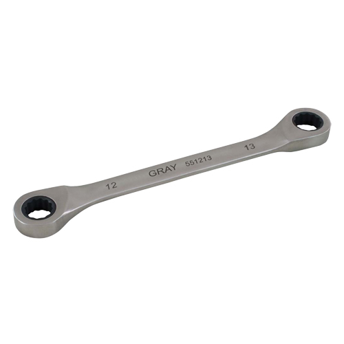 Double Box End Gear Ratcheting Wrench, 12 Point, 12 mm x 13 mm, Plain Finish M & M Nord Ouest Inc
