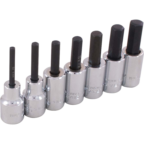 Hex Head Socket Set, Hex, 3/8" Drive, 7 Pcs M & M Nord Ouest Inc