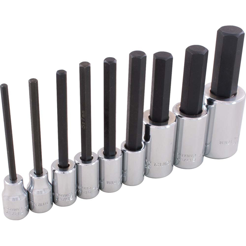 Hex Head Socket Set, Hex, 1/2"/3/8" Drive, 9 Pcs M & M Nord Ouest Inc