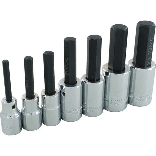 Hex Head Socket Set, Hex, 1/2" Drive, 7 Pcs M & M Nord Ouest Inc