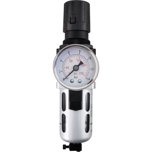 Modular Air Filter/Regulator (Gauge Included), 1/4" NPT, 145 PSI, 0.3 fl. oz. Capacity M & M Nord Ouest Inc