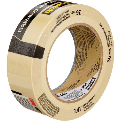 Scotch&reg; Contractor Grade Masking Tape 2020, 36 mm (1-1/2") x 55 m (180'), Beige M & M Nord Ouest Inc