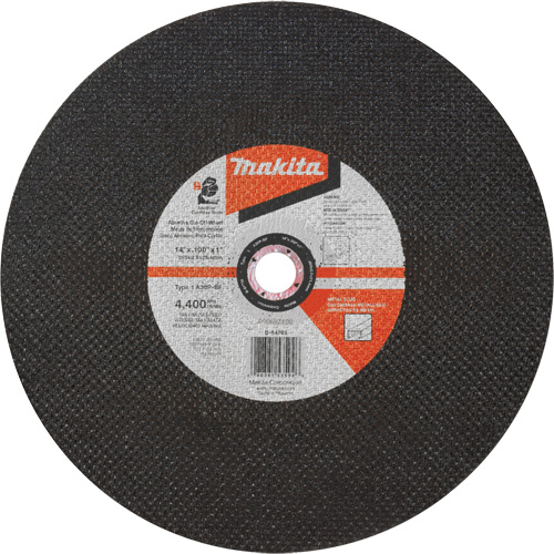 Abrasive Cut-Off Wheel, 14" x 3/32", 1" Arbor, Type 1, Aluminum Oxide, 4400 RPM M & M Nord Ouest Inc