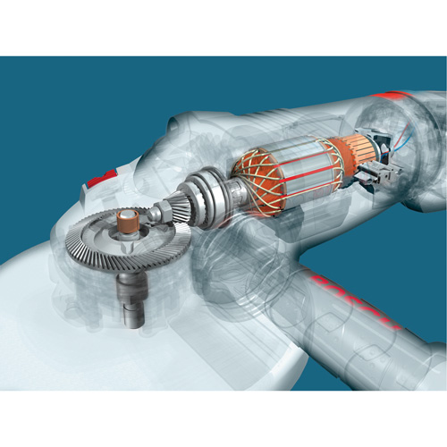 High Performance Large Angle Grinder, 9", 120 V, 15 A, 6500 RPM M & M Nord Ouest Inc