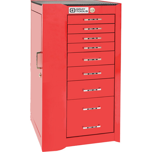 Pro+ Left Side Rider Tool Cabinet, 8 Drawers, 19" W x 19" D x 36-1/2" H, Red M & M Nord Ouest Inc