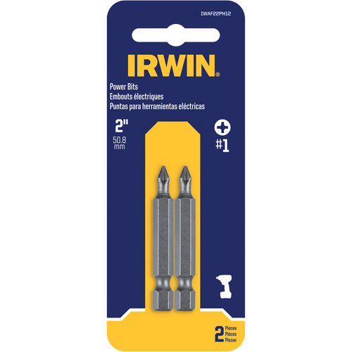 Embouts pour outils &eacute;lectriques, Phillips, Embout #1, Prise 1/4", Longueur 1-15/16" M & M Nord Ouest Inc