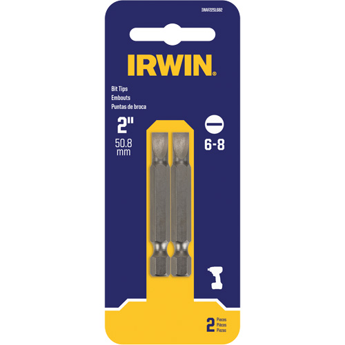 Power Bits, Slot, 6 - 8 Tip, 1/4" Drive Size, 2" Length M & M Nord Ouest Inc