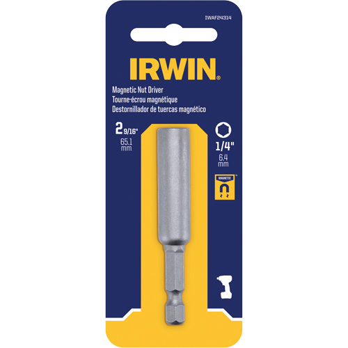Tourne-&eacute;crou, Embout 1/4", Prise 1/4", 2-9/16" lo, Magn&eacute;tique M & M Nord Ouest Inc