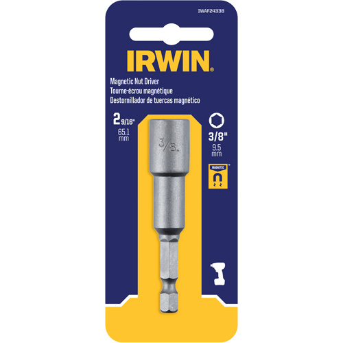 Tourne-&eacute;crou, Embout 3/8", Prise 1/4", 2-9/16" lo, Magn&eacute;tique M & M Nord Ouest Inc