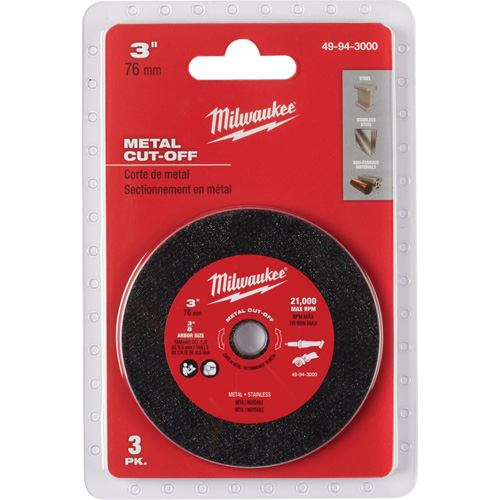 Meule de tronçonnage des m&eacute;taux, 3" x 0,04", Arbre 3/8" M & M Nord Ouest Inc