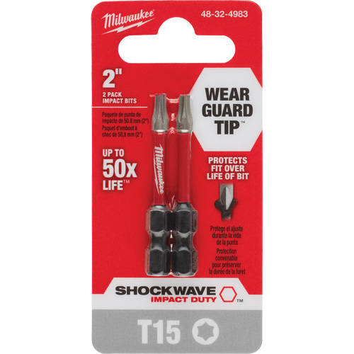 Shockwave Impact Duty Screwdriver Bit, Torx, T-15, 1/4" Drive M & M Nord Ouest Inc