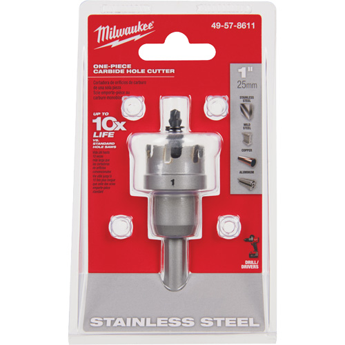 Scies-cloches au carbure monobloc, 1", Profondeur de la coupe de 3/16" M & M Nord Ouest Inc