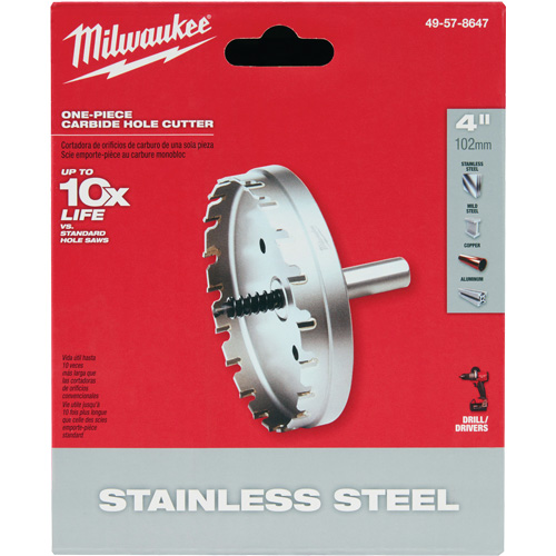Scies-cloches au carbure monobloc, 4", Profondeur de la coupe de 3/16" M & M Nord Ouest Inc