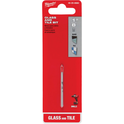 Glass & Tile Bit, 1/8", Carbide M & M Nord Ouest Inc