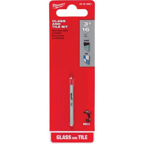 Glass & Tile Bit, 3/16", Carbide M & M Nord Ouest Inc