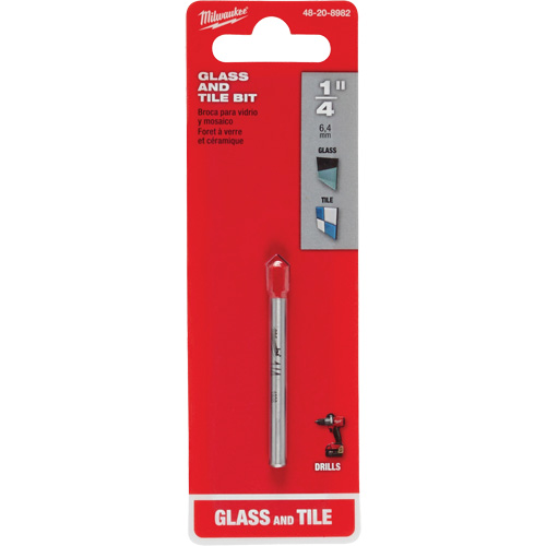 Glass & Tile Bit, 1/4", Carbide M & M Nord Ouest Inc