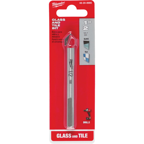 Glass & Tile Bit, 1/2", Carbide M & M Nord Ouest Inc